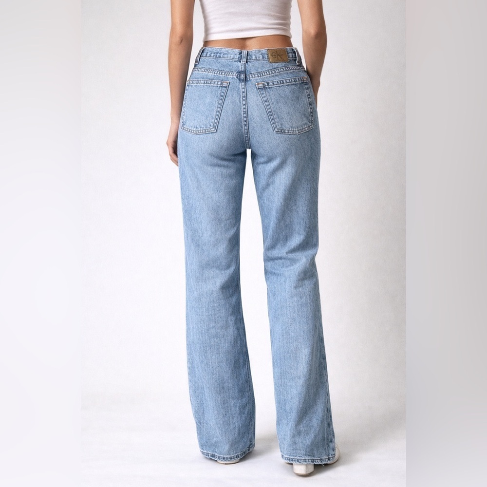Vintage Y2K jeans Calvin Klein Sandblast Cotton Bootcut 8 10 light blue